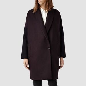 All Saints Dark Purple Women's Coat